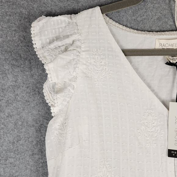 Rachel Zoe White Maxi Dress Lace Eyelet Boho Size 8 - Picture 2 of 13